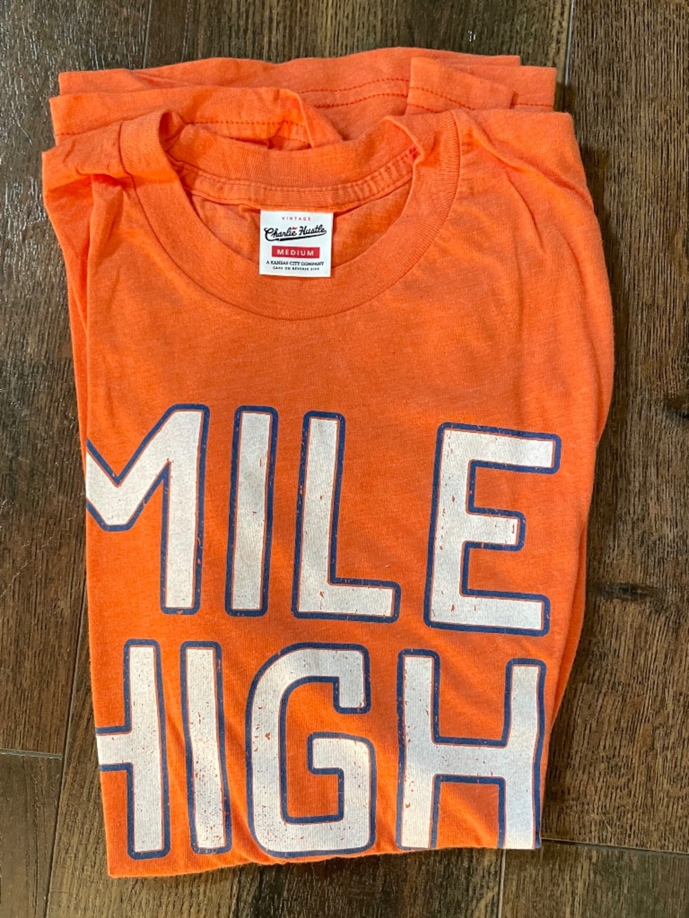 Charlie Hustle "Mile High Club" orange t-shirt